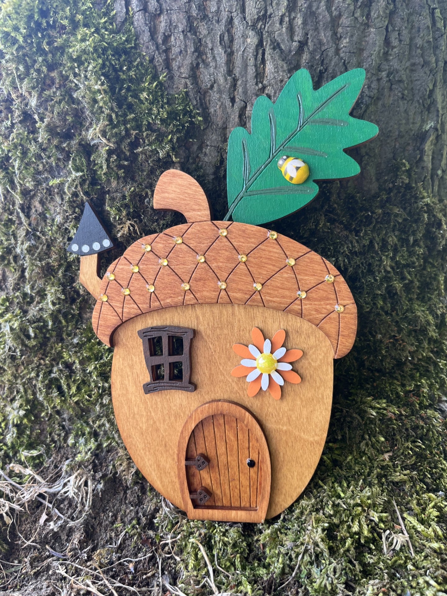 Acorn Garden Fairy Door Decoration - Sweet Pea Wooden Creations