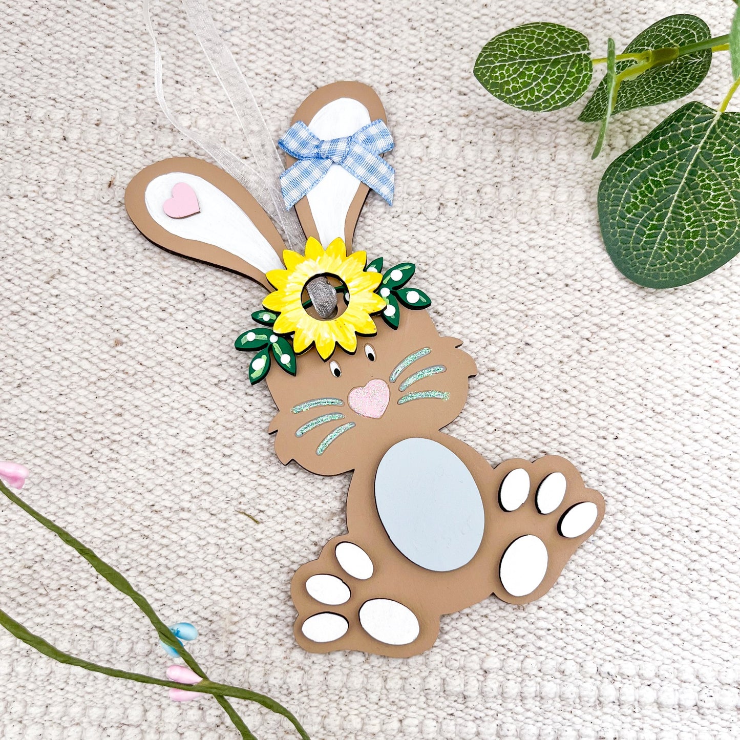 Easter Bunny Hanging Decoration, Nursery Decor - Sweet Pea Wooden Creations