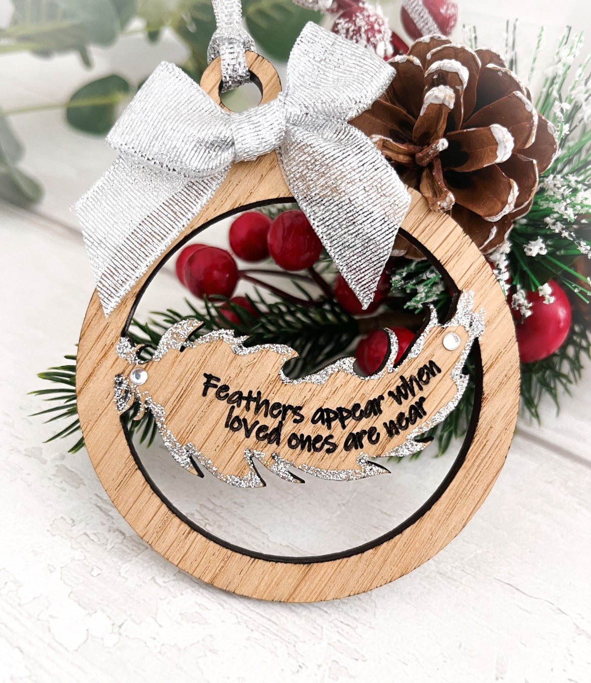 Feathers Appear When Loved Ones Are Near Hanging Decoration 6 - Sweet Pea Wooden Creations