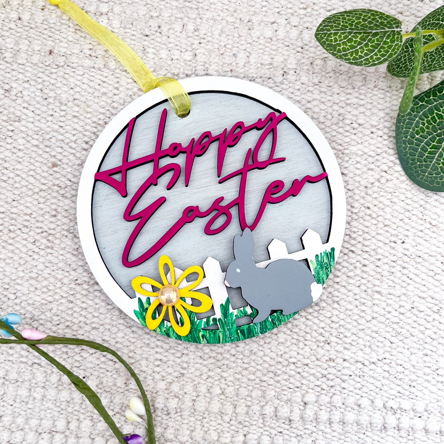 Happy Easter Hanging Decoration - Sweet Pea Wooden Creations