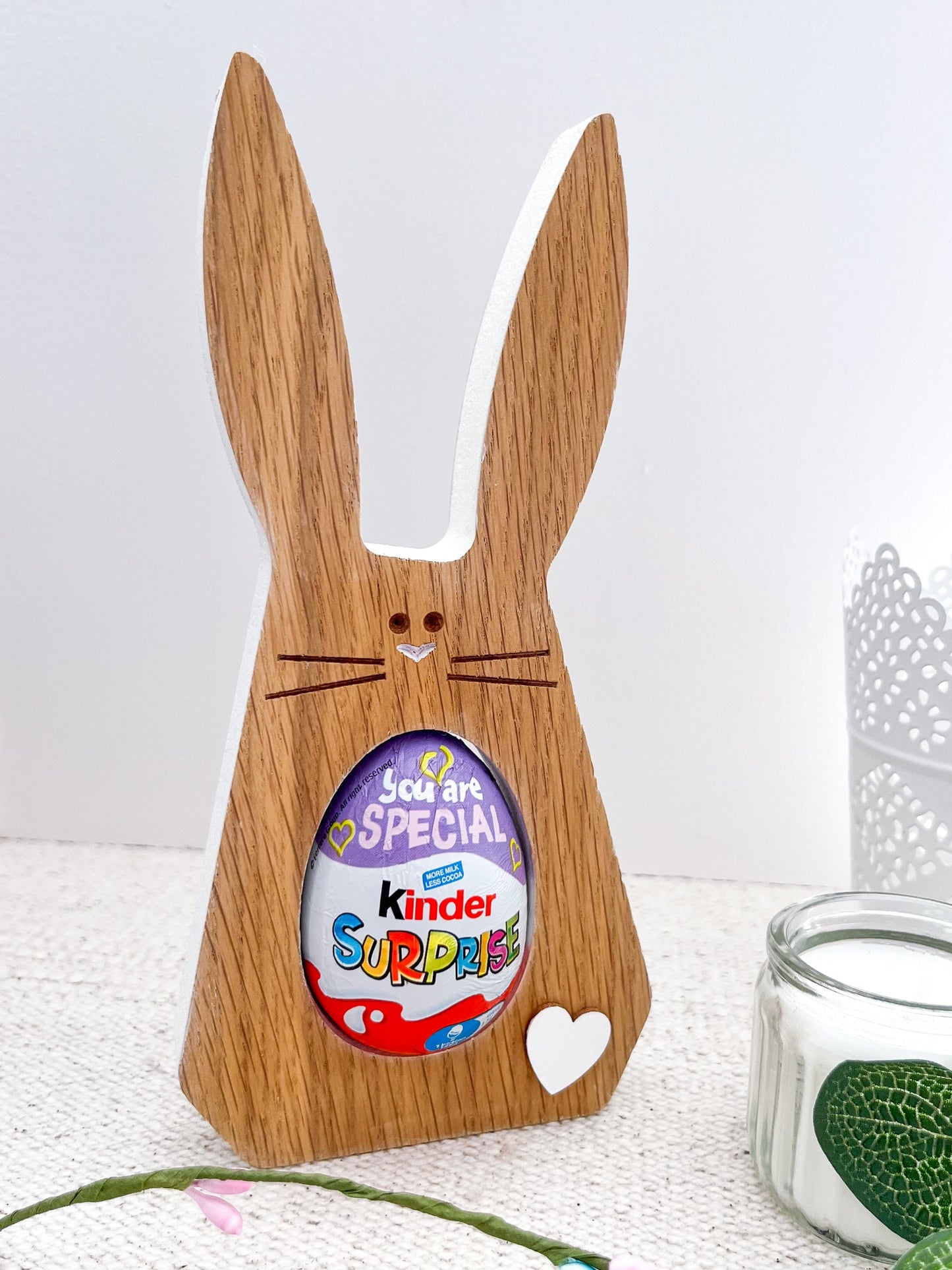 Oak Veneer Kinder Egg Holder Decoration - Sweet Pea Wooden Creations