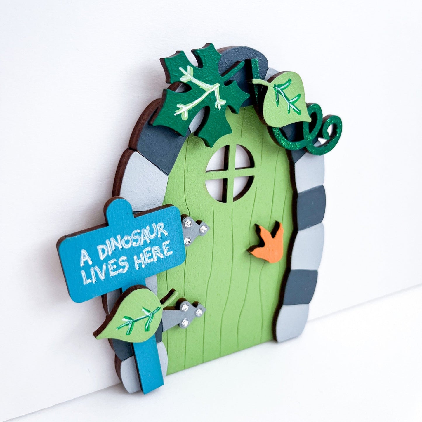 Themed Green Dinosaur Wall Art Decoration - Sweet Pea Wooden Creations