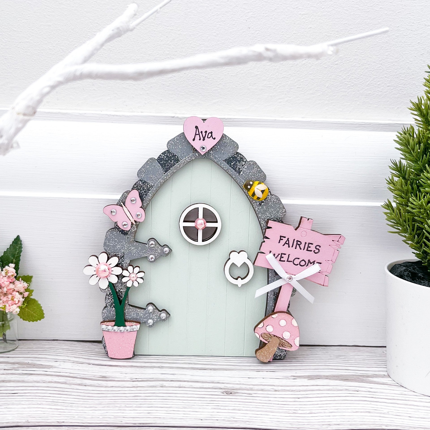 Discover beautiful handcrafted wooden fairy doors, perfect for gardens, home décor, and storytelling magic! - Sweet Pea Wooden Creations