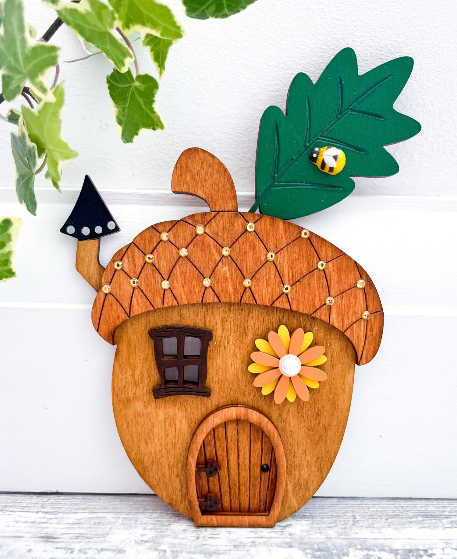 Acorn Themed Garden Fairy Door - Sweet Pea Wooden Creations