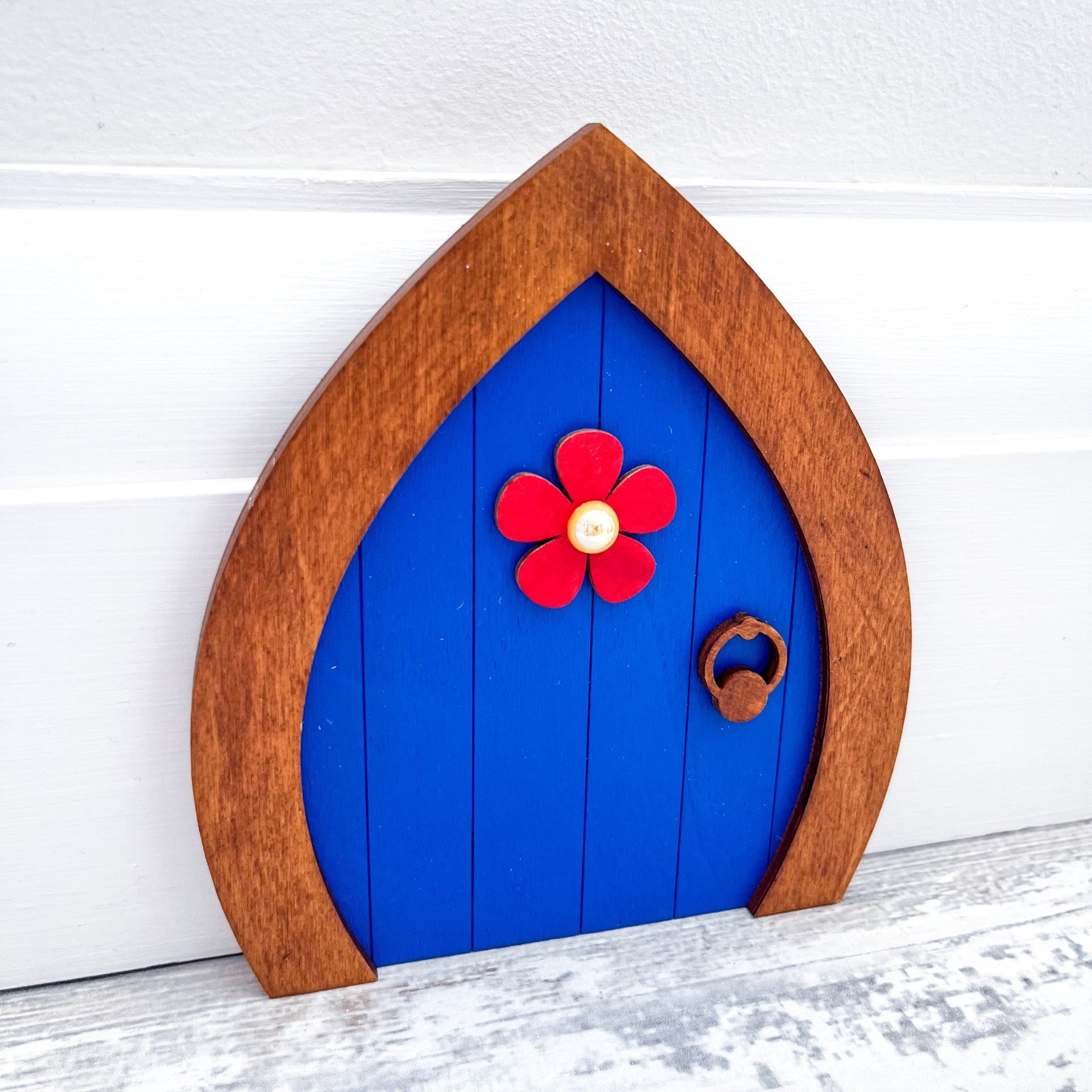 Blue Garden Fairy Door - Sweet Pea Wooden Creations
