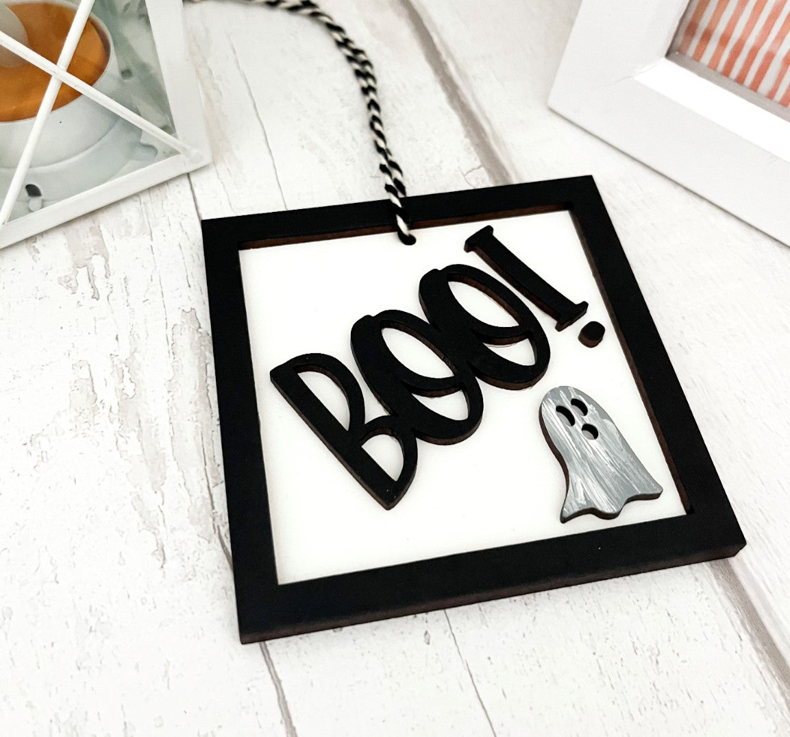 Boo Hanging Decoration 2 - Sweet Pea Wooden Creations