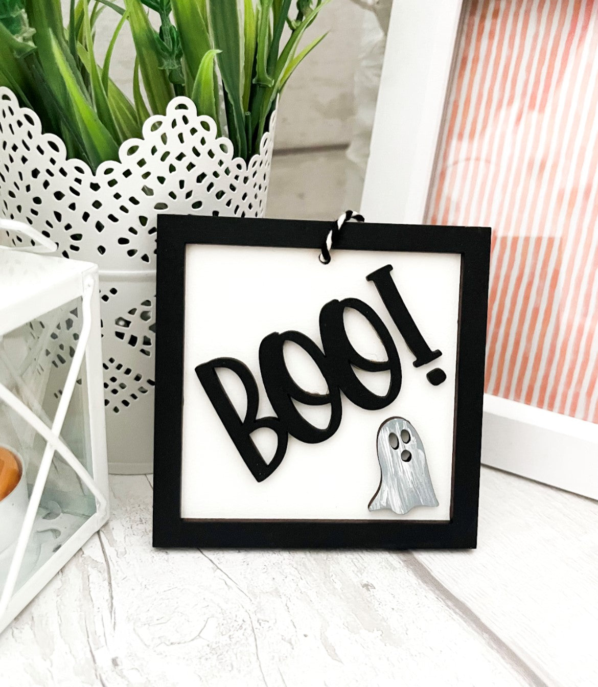 Boo Hanging Decoration 3 - Sweet Pea Wooden Creations