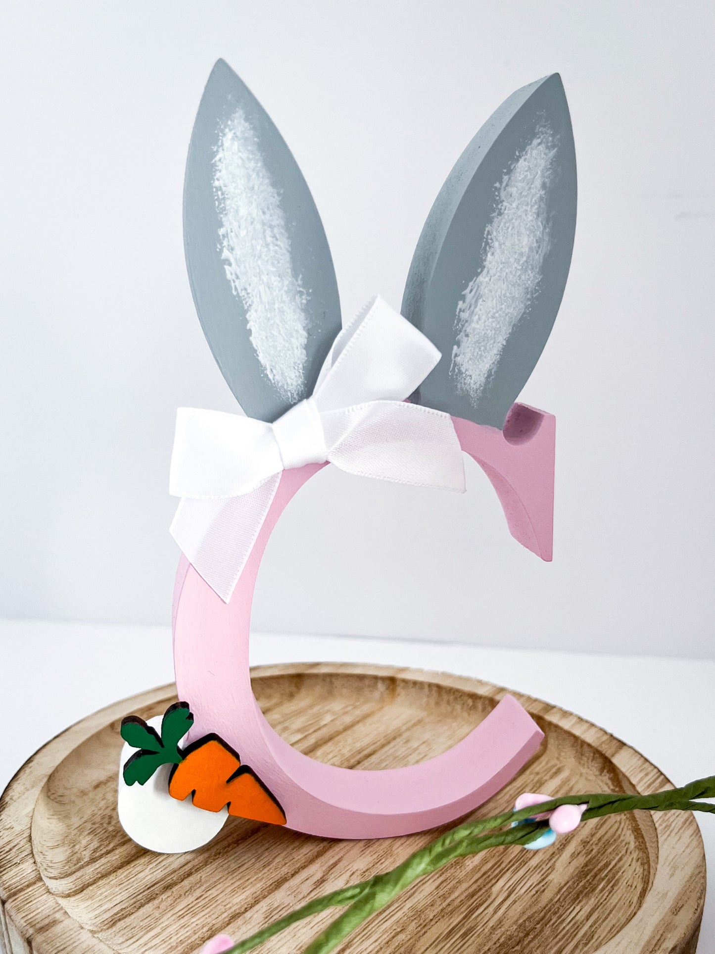 Bunny Ears Initial Easter Gift - Sweet Pea Wooden Creations