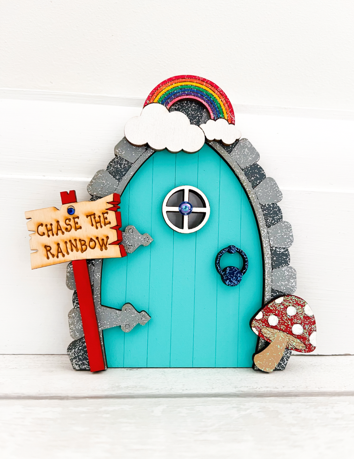 Chase The Rainbow Fairy Door - Sweet Pea Wooden Creations