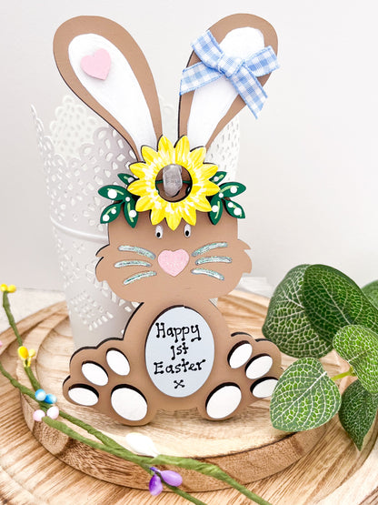 Easter Bunny Hanging Decoration, Babies First Easter - Sweet Pea Wooden Creations