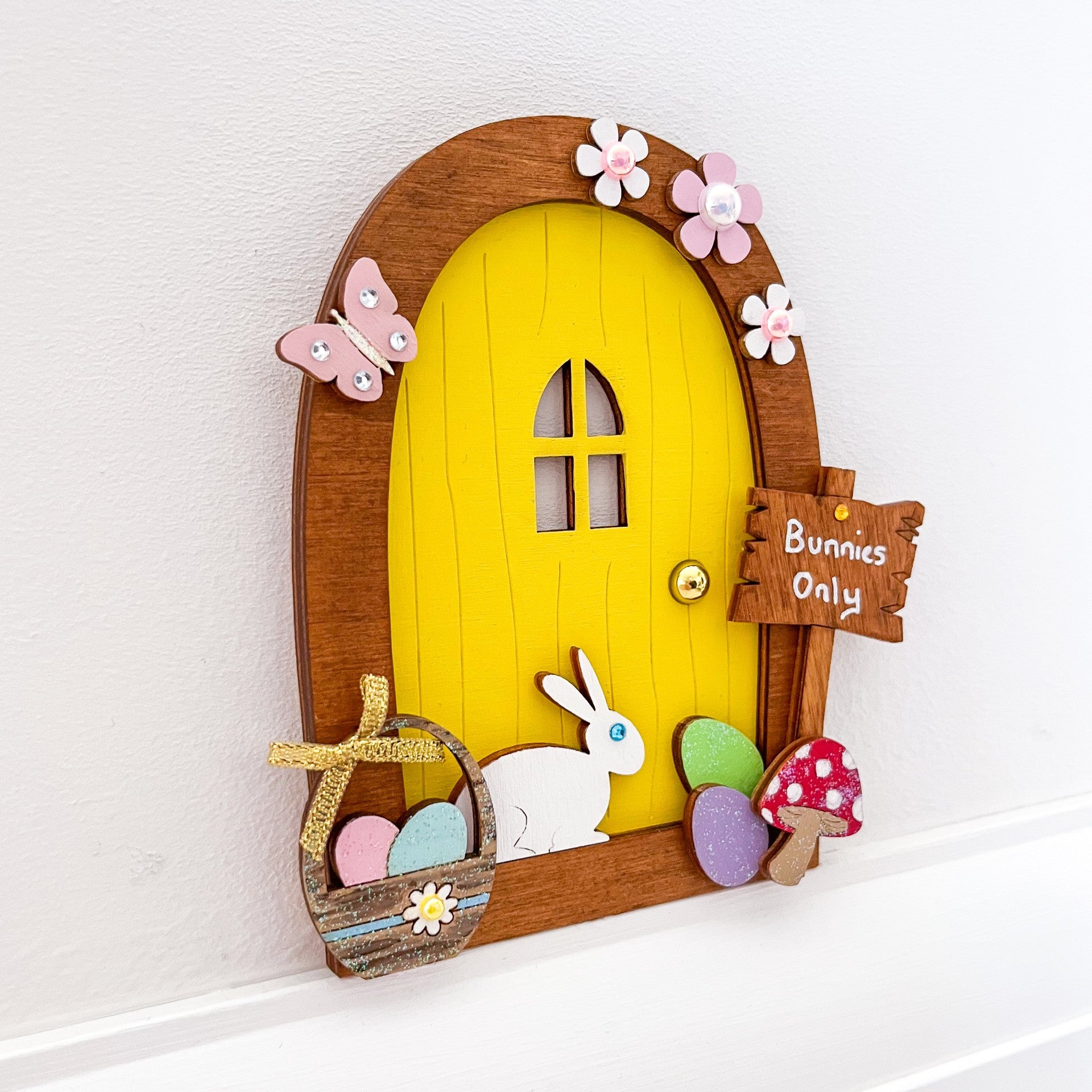 Easter Bunny Magic Door - Spring Decor - Sweet Pea Wooden Creations