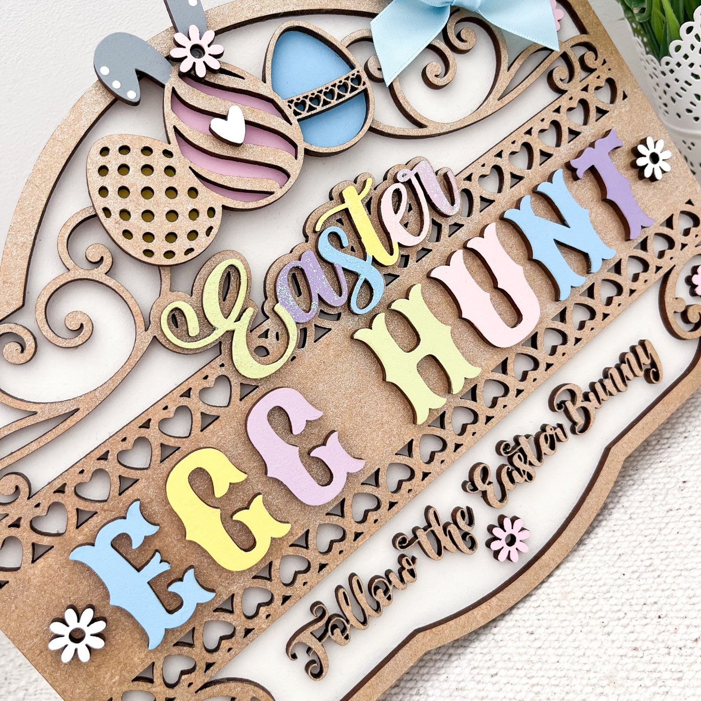 Easter Egg Hunt Hanging Sign - Sweet Pea Wooden Creations