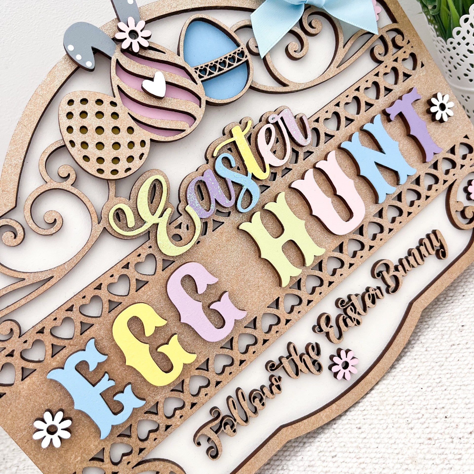 Easter Egg Hunt Hanging Sign - Sweet Pea Wooden Creations