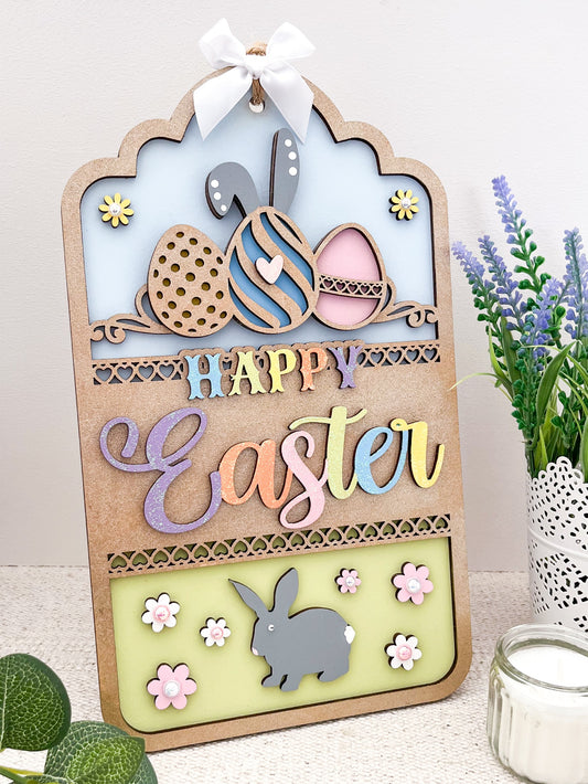 Easter Sign, Happy Easter Decoration - Sweet Pea Wooden Creations