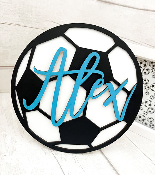 Kids Football Name Plaque - Sweet Pea Wooden Creations