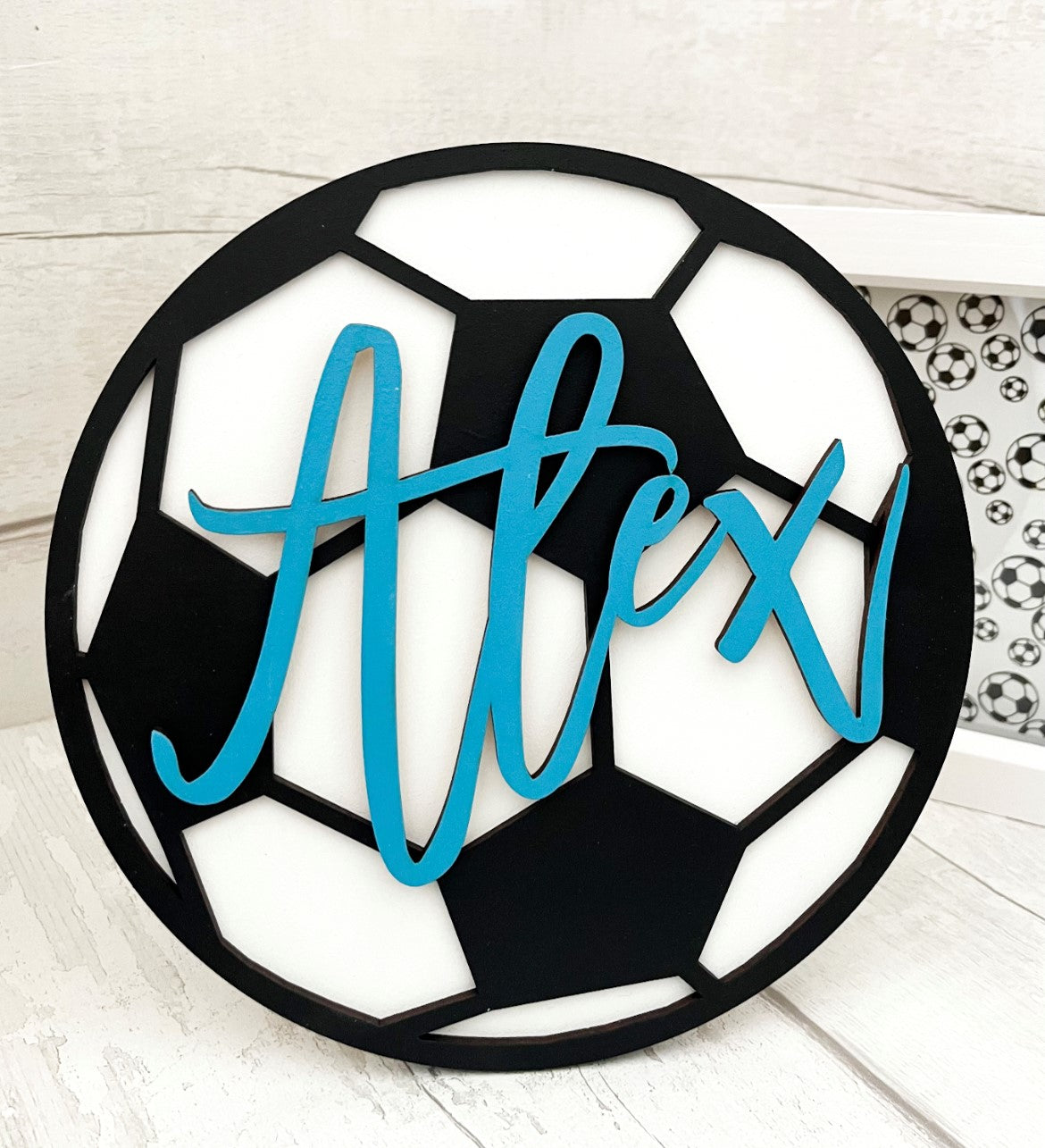 Kids Football Name Plaque - Sweet Pea Wooden Creations