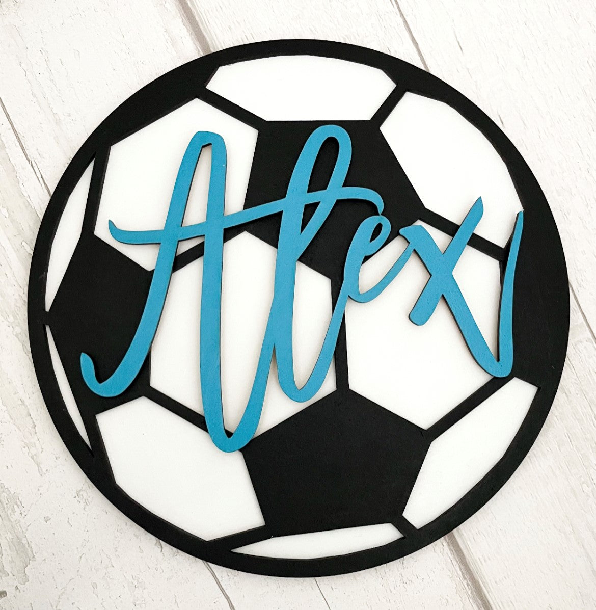 Football Kids Name Plaque 2 - Sweet Pea Wooden Creations