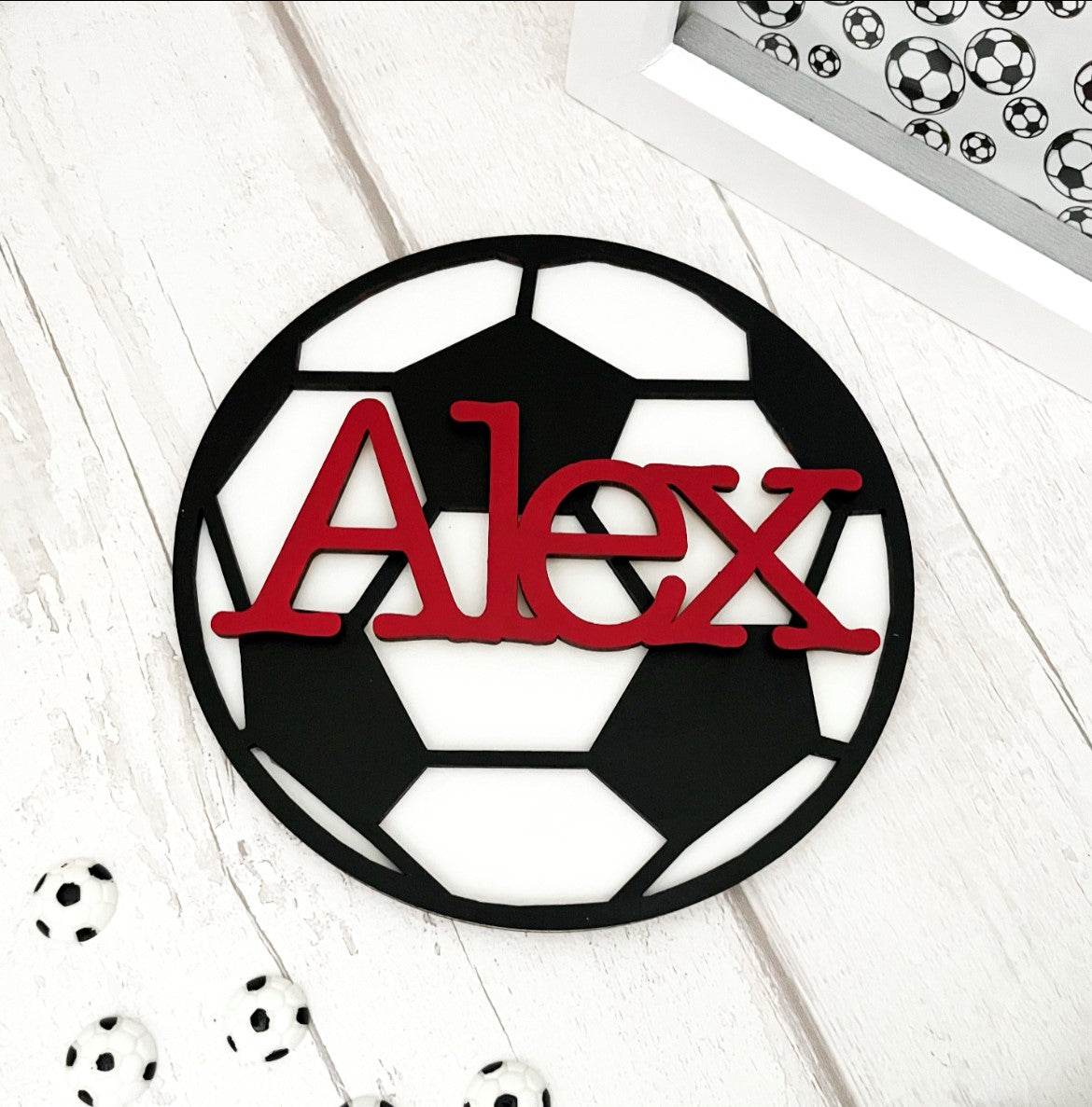 Personalised Football Kids Bedroom Name Plaque 1 - Sweet Pea Wooden Creations