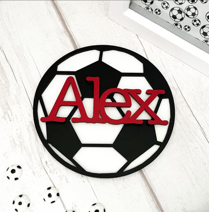 Personalised Football Kids Bedroom Name Plaque 1 - Sweet Pea Wooden Creations