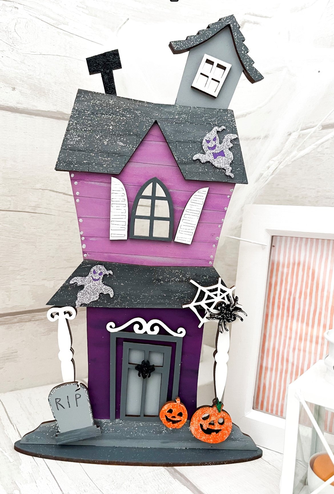 Halloween Crooked House Decoration - Sweet Pea Wooden Creations