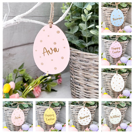Personalised Easter Egg Basket Tag, Decorations