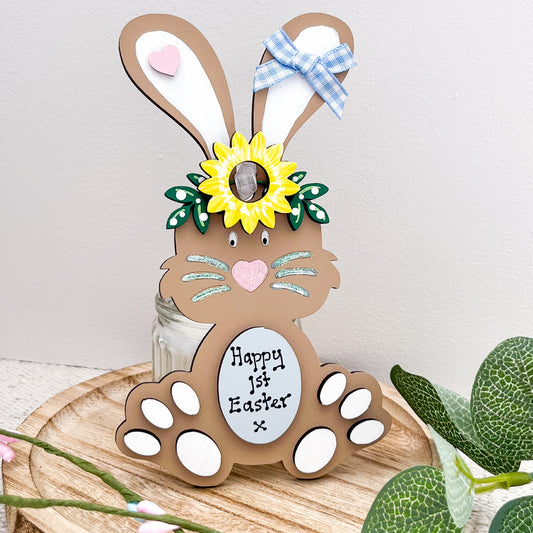 Happy 1st Easter Baby Gift, Easter Bunny Decoration - Sweet Pea Wooden Creations