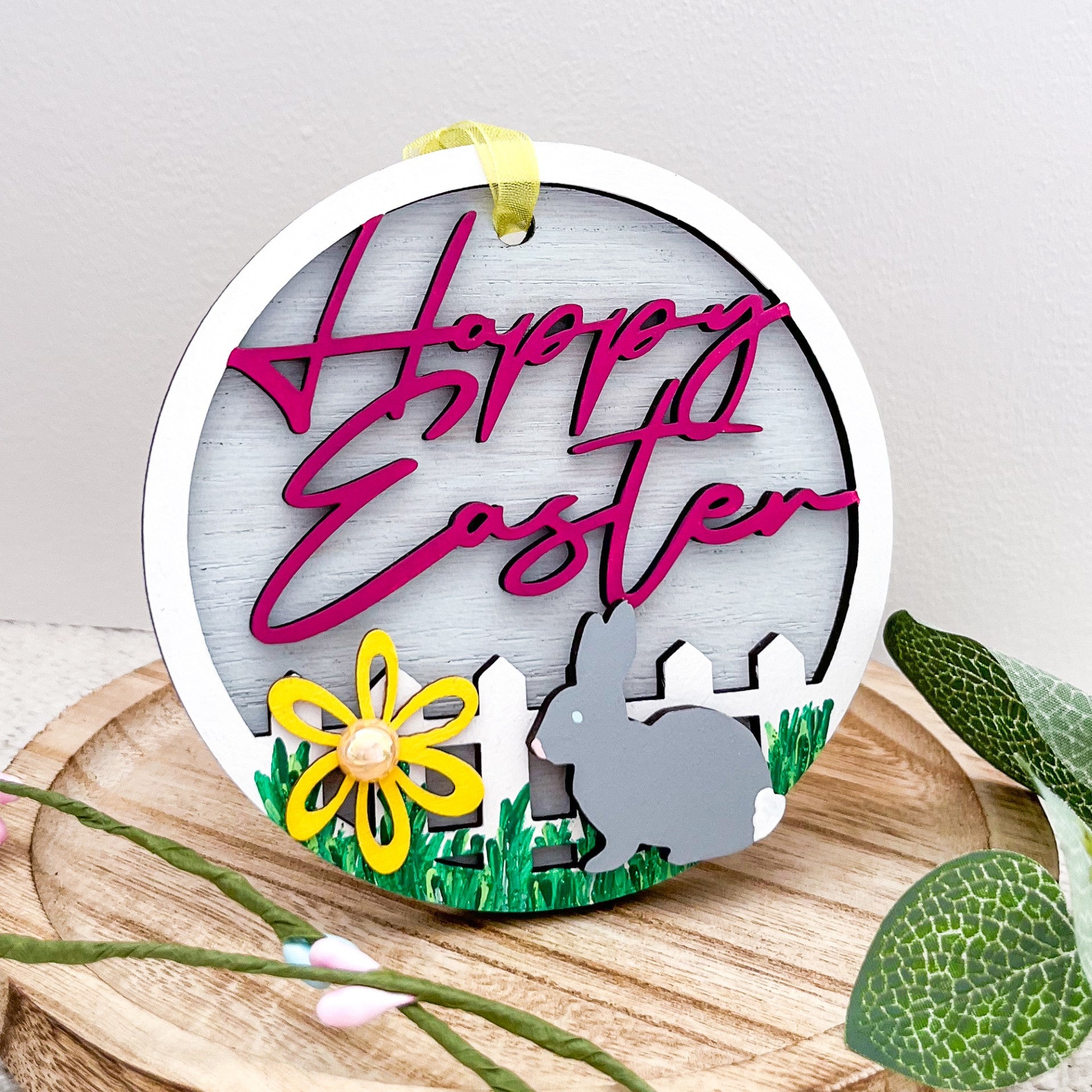 Happy Easter Decoration For Tiered Tray - Sweet Pea Wooden Creations