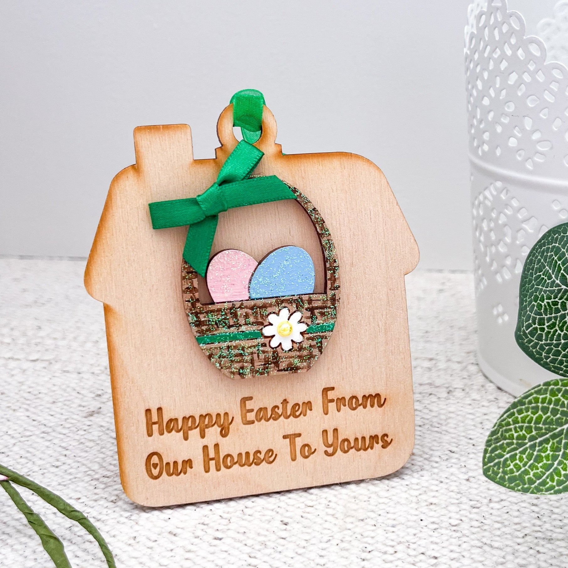 Happy Easter From Our House to Yours, Letterbox Gift - Sweet Pea Wooden Creations