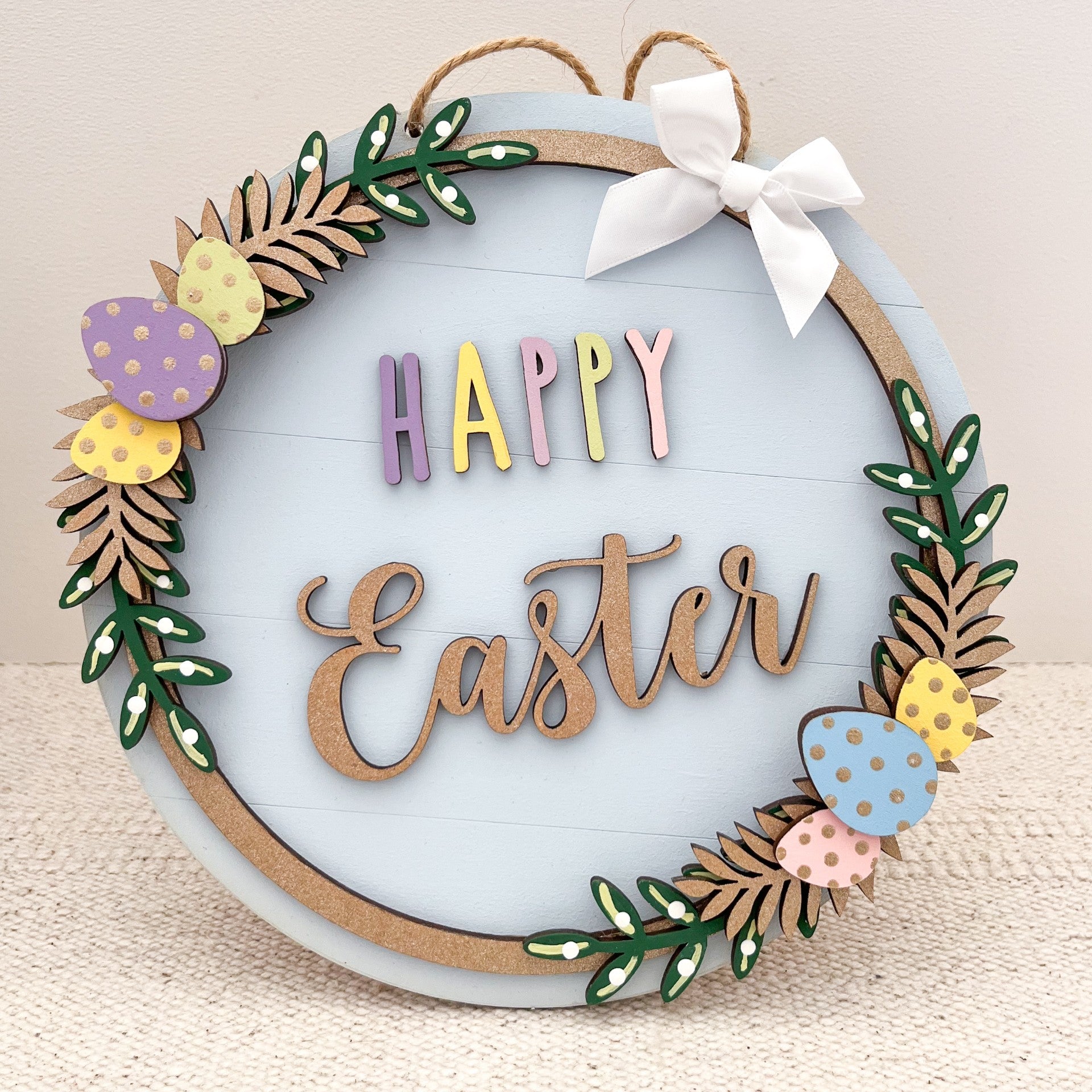 Happy Easter Hanging Plaque - Sweet Pea Wooden Creations