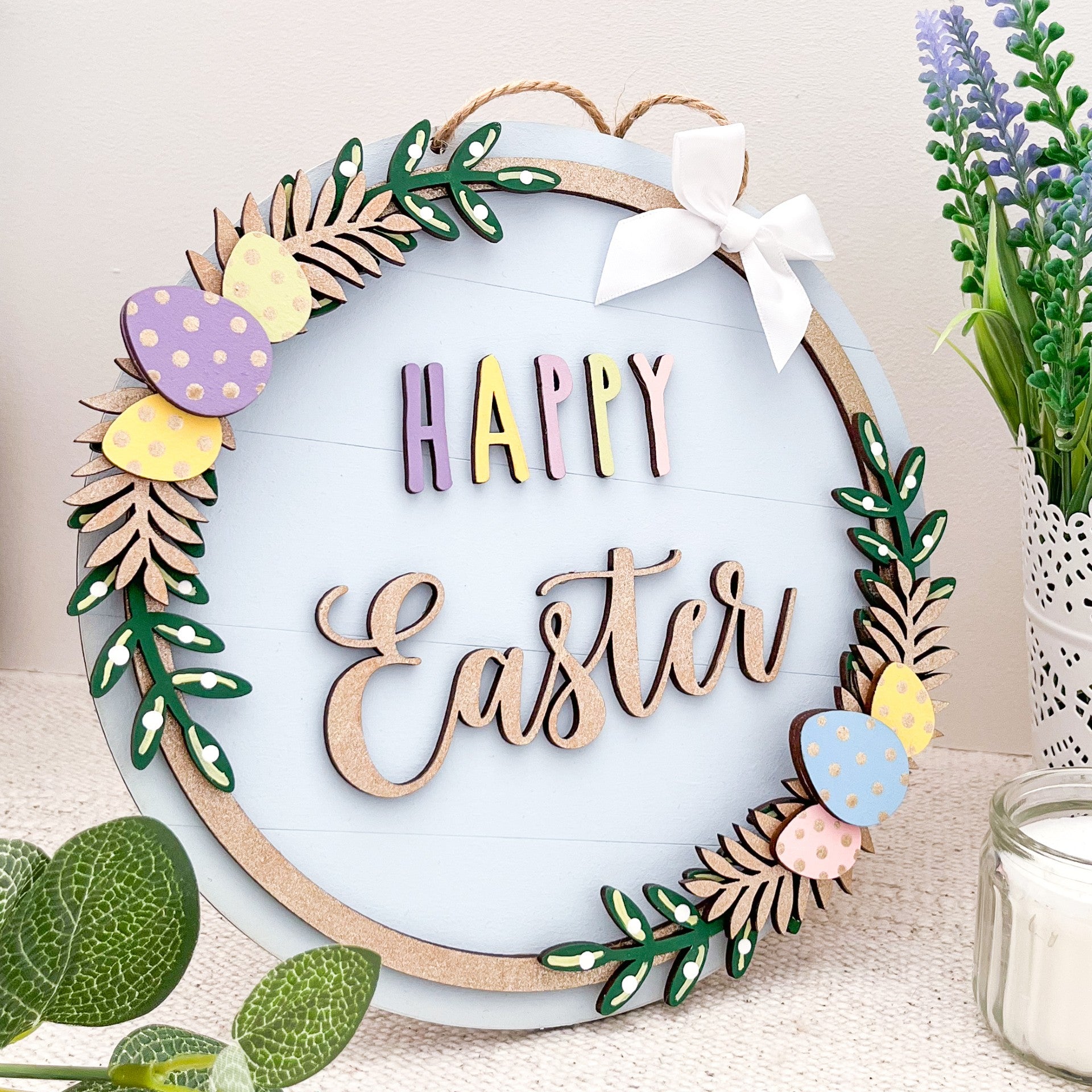 Happy Easter Hanging Sign - Sweet Pea Wooden Creations