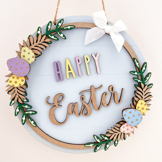 Happy Easter Hanging Sign Plaque - Sweet Pea Wooden Creations