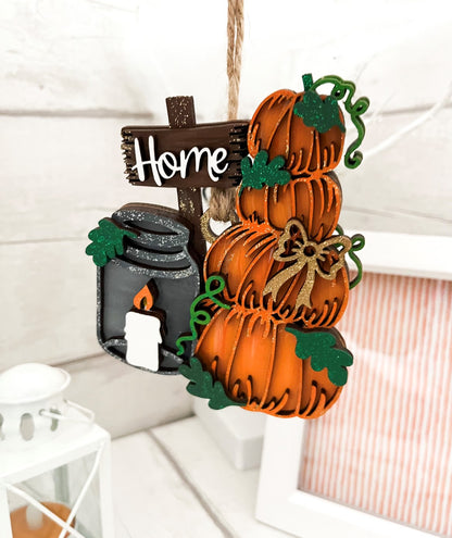 Pumpkin 'Home' Halloween Hanging Decoration - Sweet Pea Wooden Creations