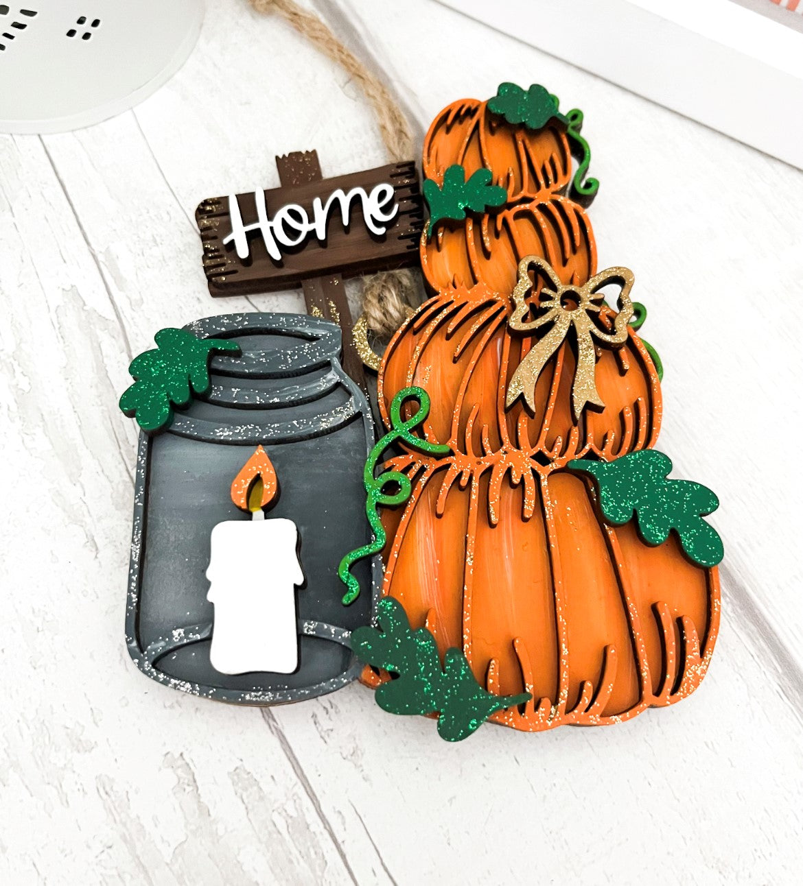 Pumpkin 'Home' Halloween Hanging Decoration 2 - Sweet Pea Wooden Creations