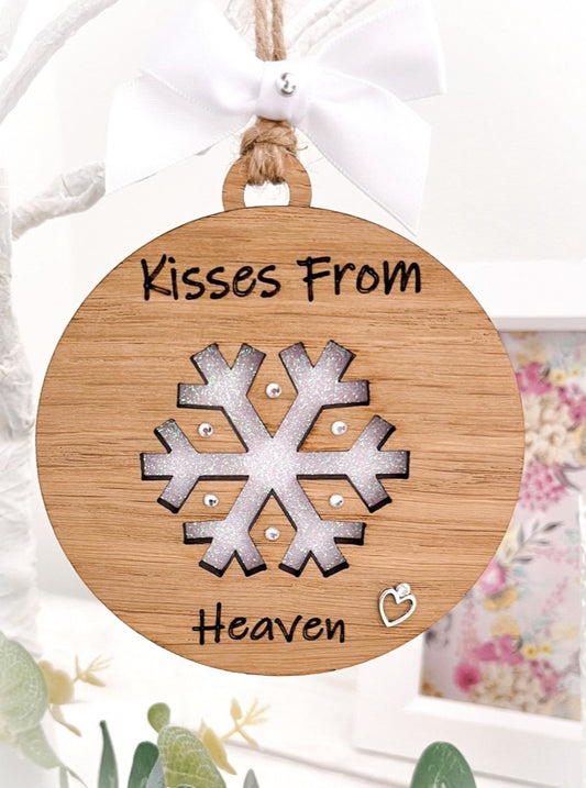 Kisses From Heaven Memorial Keepsake Hanging Decoration - Sweet Pea Wooden Creations