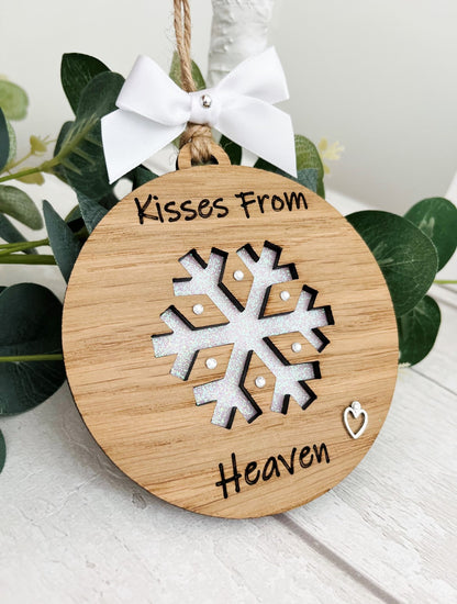 Kisses From Heaven Memorial Keepsake Hanging Decoration 3 - Sweet Pea Wooden Creations