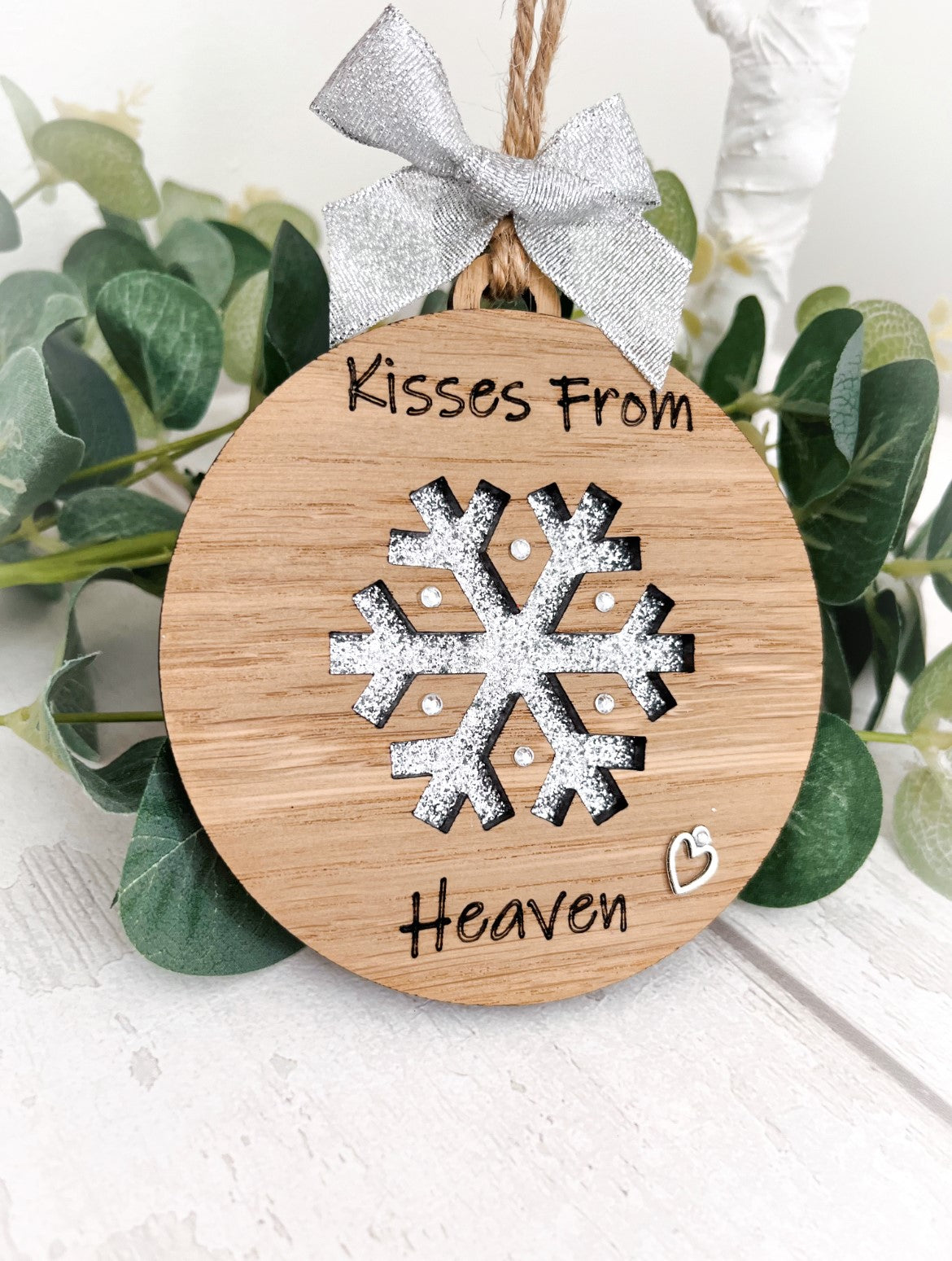 Kisses From Heaven Memorial Keepsake Decoration, Silver 4 - Sweet Pea Wooden Creations
