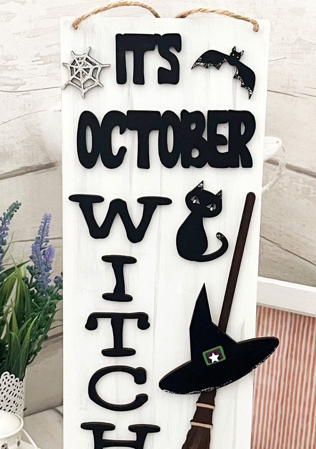 It's October Witches Halloween Sign 1 - Sweet Pea Wooden Creations