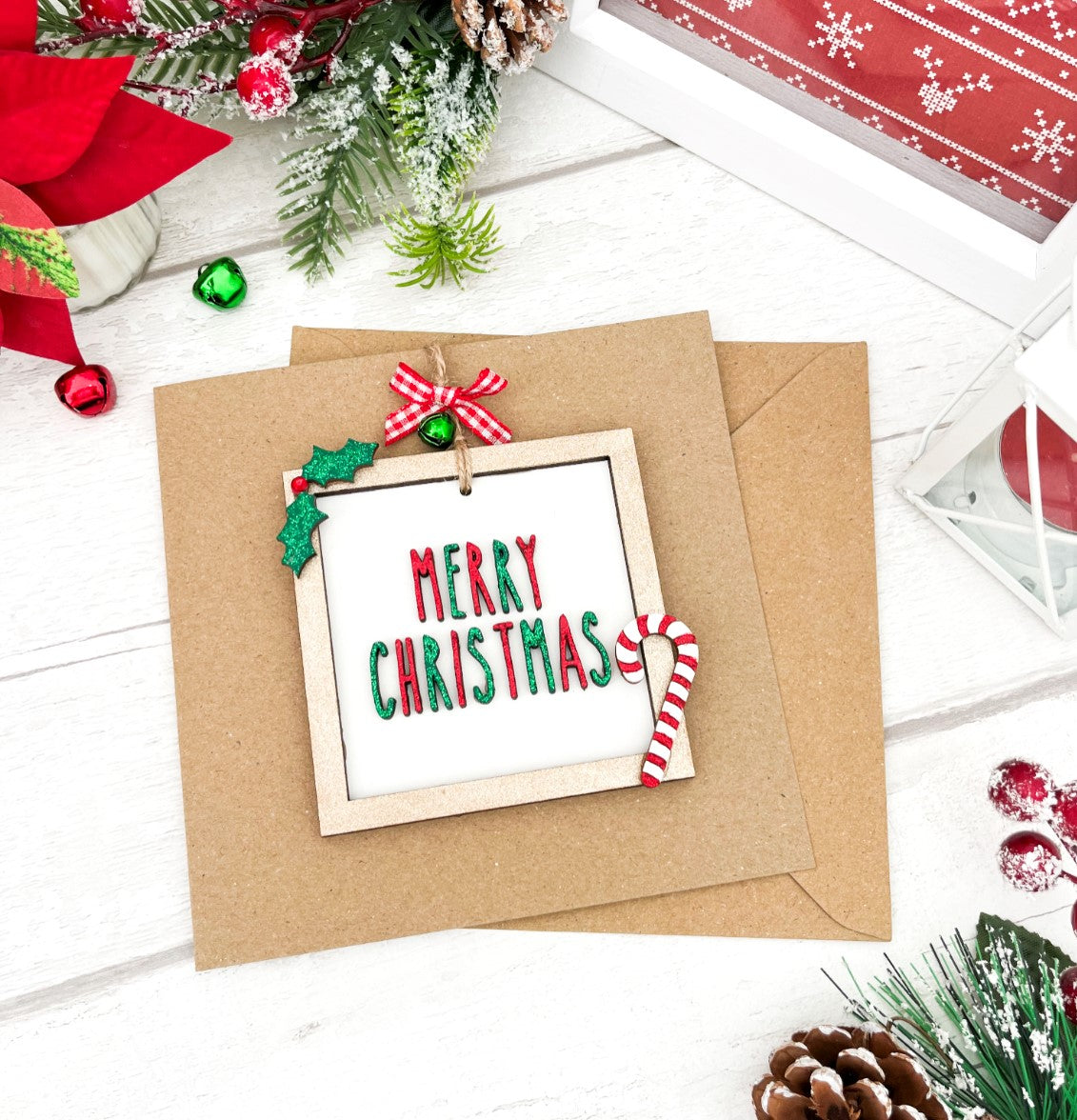 Merry Christmas Wooden Hanging Decoration Gift - Sweet Pea Wooden Creations