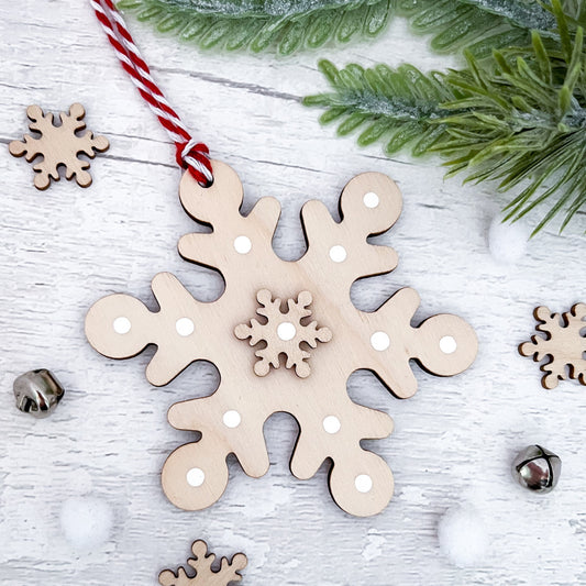Nordic Christmas Snowflake Tree Decoration - Sweet Pea Wooden Creations