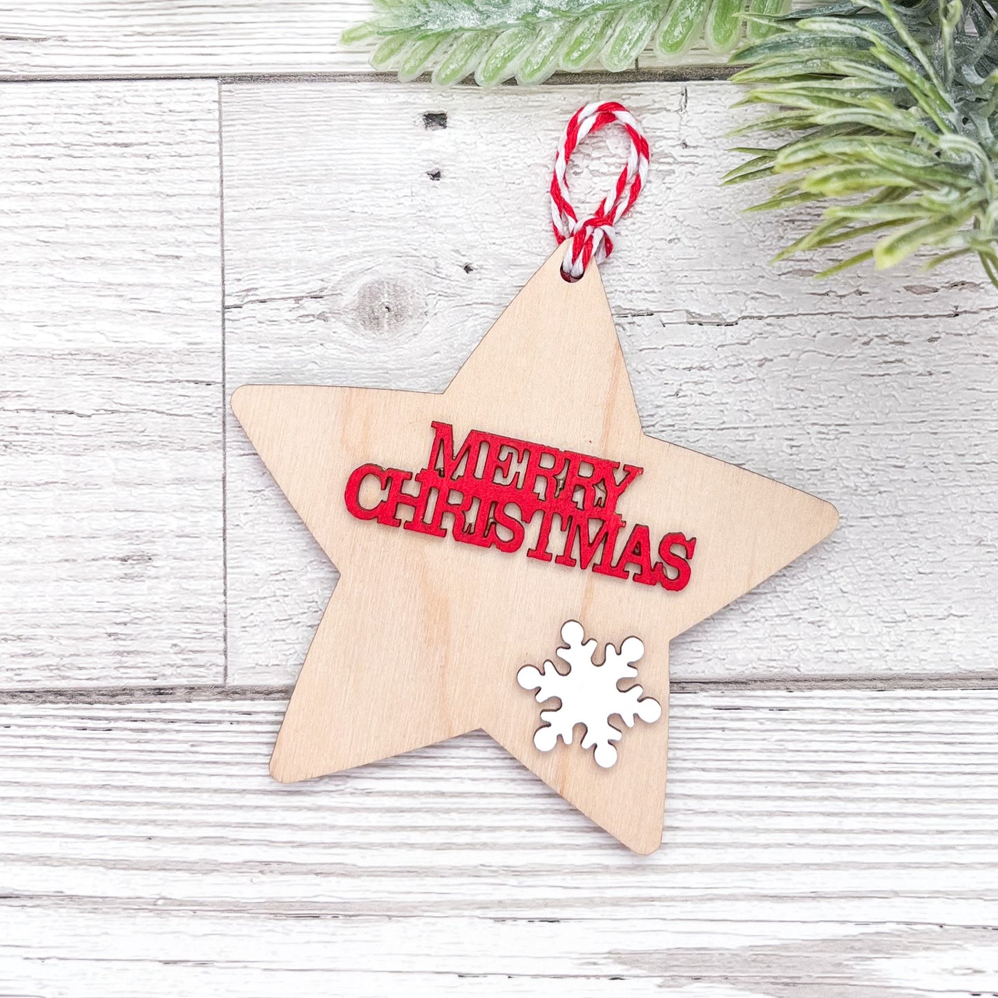 Nordic 'Merry Christmas' Star Christmas Decoration