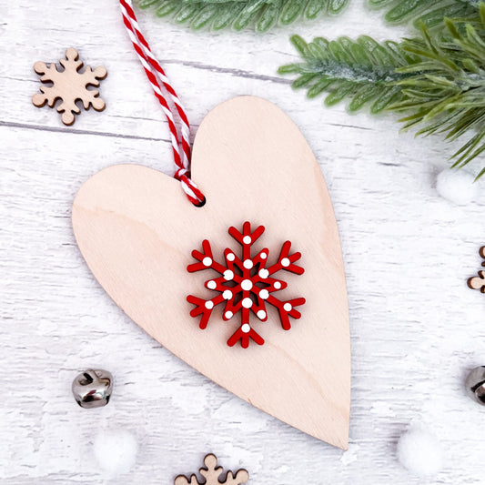 Nordic Red Reindeer Christmas Decoration - Sweet Pea Wooden Creatons