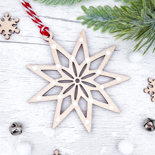 Nordic Star Christmas Tree Decoration - Sweet Pea Wooden Creations