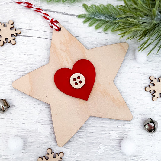 Nordic Star Christmas Tree Ornament - Sweet Pea Wooden Creations