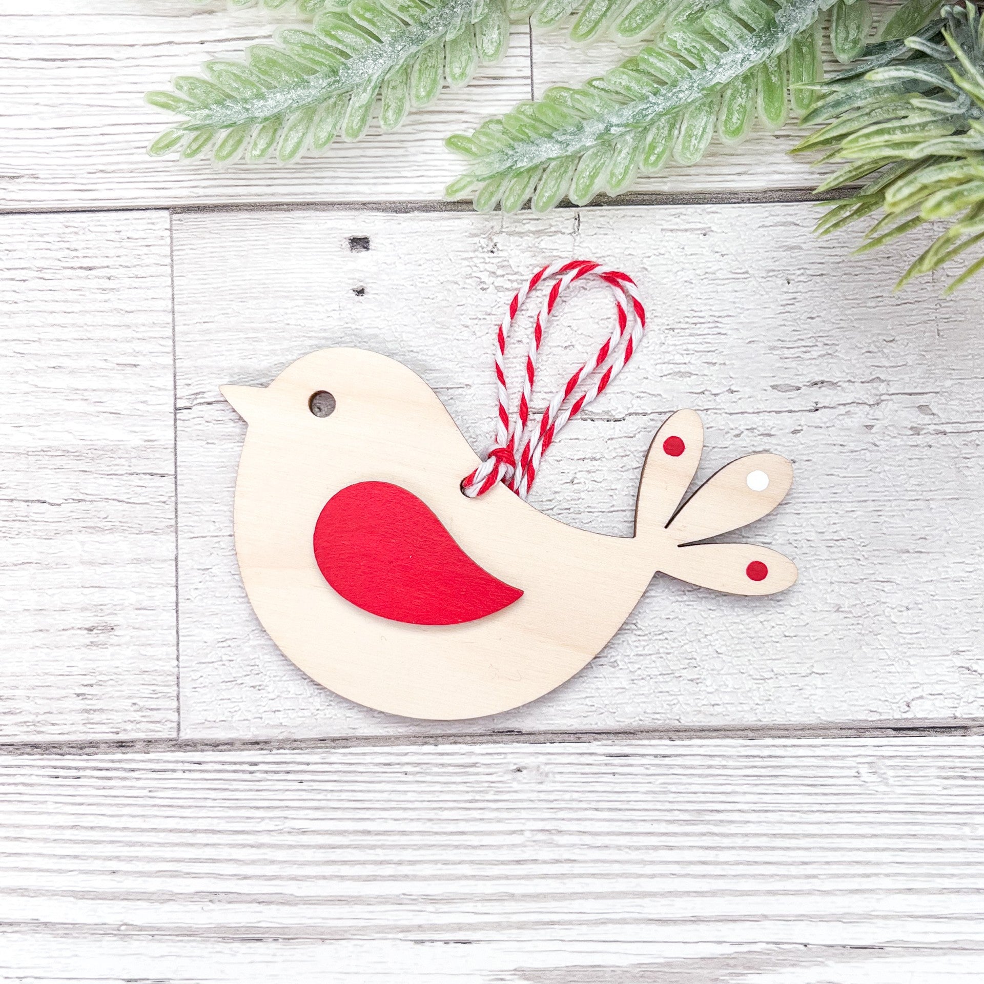 Traditional Nordic Robin Christmas Tree Decoration - Sweet Pea Wooden Creations