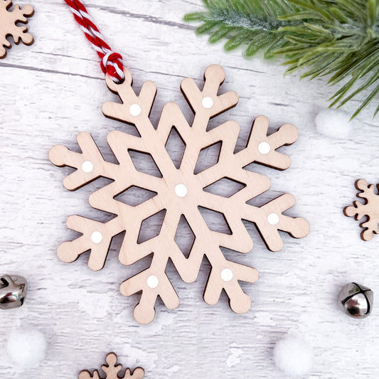Nordic Snowflake Christmas Tree Decoration - Sweet Pea Wooden Creations