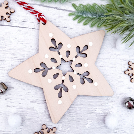 Nordic Wooden Star Christmas Tree Decoration - Sweet Pea Wooden Creations