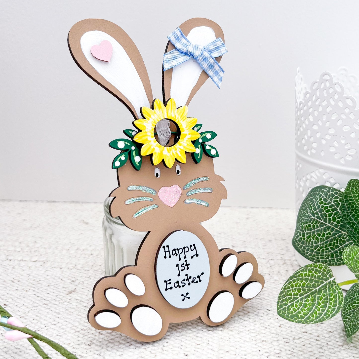 Personalised Easter Bunny Tag For Basket - Sweet Pea Wooden Creations