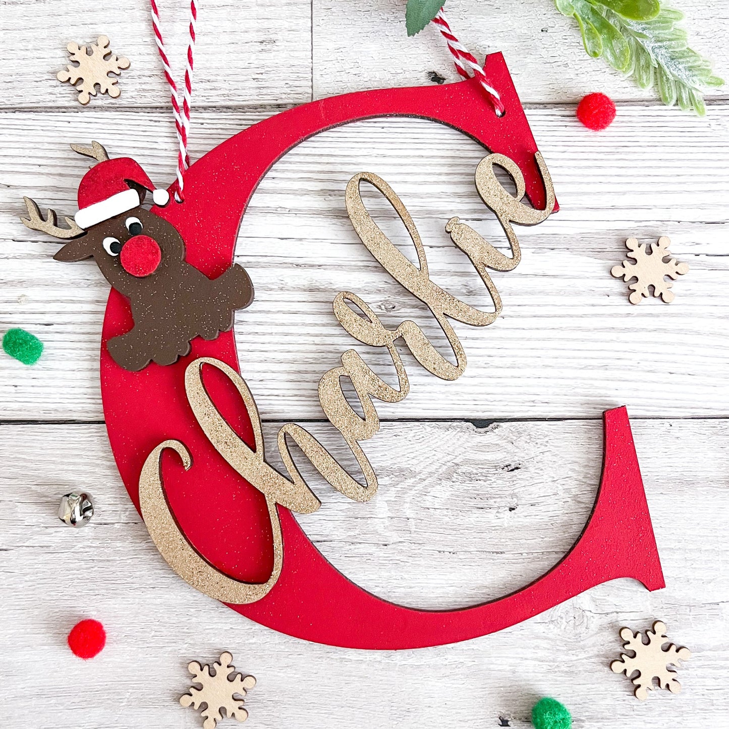 Personalised Large Name Christmas Decoration - Sweet Pea Wooden Creations