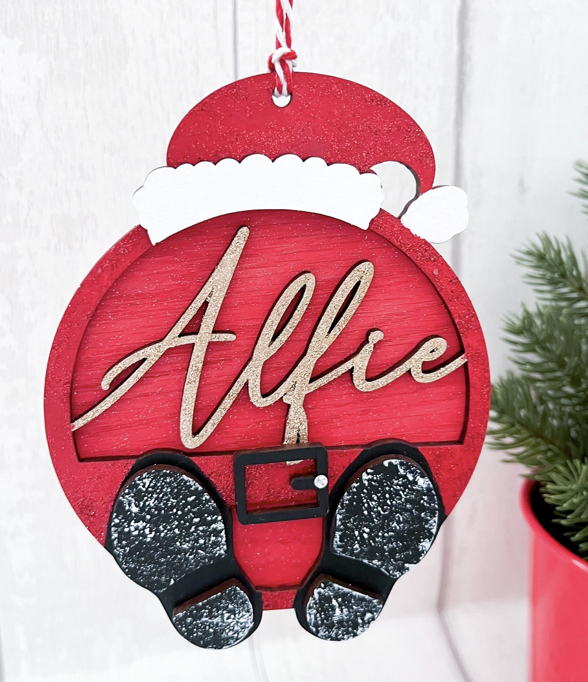 Personalised Santa Bauble - Sweet Pea Wooden Creations