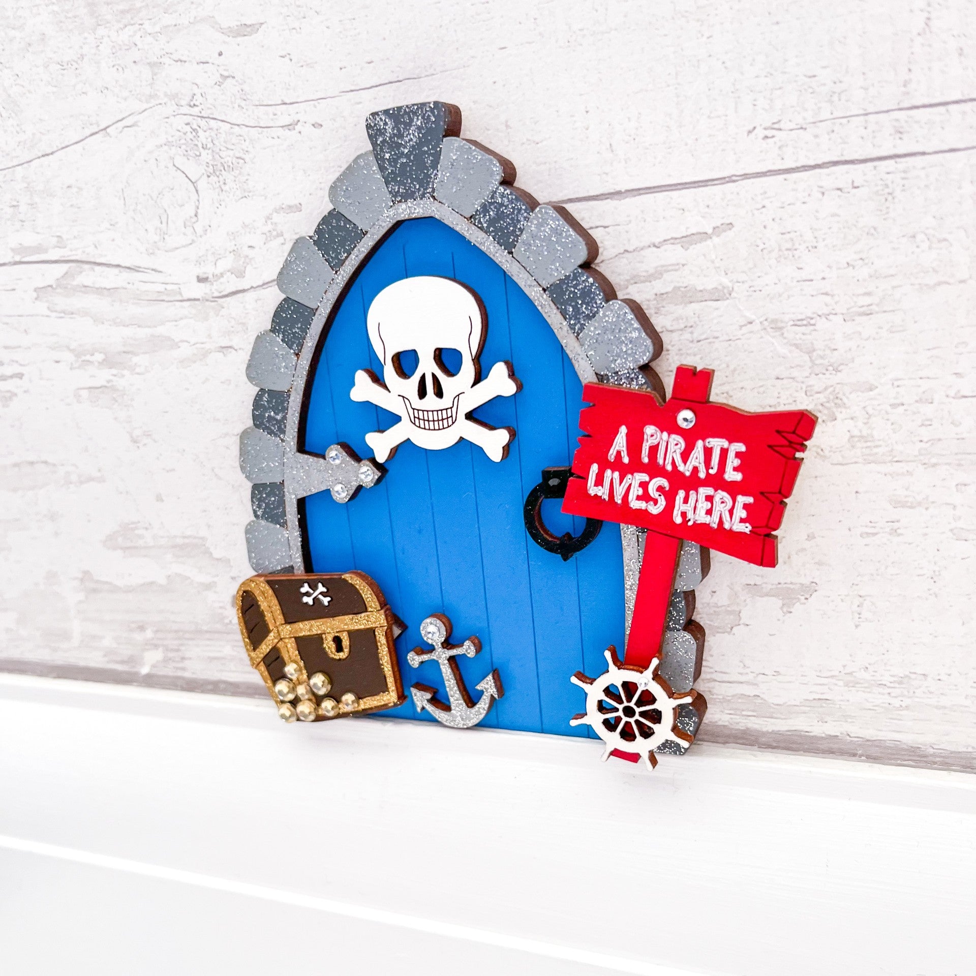 Magical pirate fairy door, combining whimsy and imagination for kids - Sweet Pea Wooden Creations